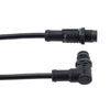 Picture of IP68 Waterproof M12 5 Position B-code, Sensor Signal Cable, Light Weight Plastic Nut, 22AWG, PVC, Male To Right Angle Male, Black, 1M