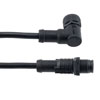 Picture of IP68 Waterproof M12 5 Position B-code, Sensor Signal Cable, Light Weight Plastic Nut, 22AWG, PVC, Male To Right Angle Female, Black, 1M