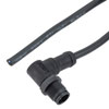Picture of IP68 Waterproof M12 5 Position B-code, Sensor Signal Cable, Light Weight Plastic Nut, 22AWG, PVC, Right Angle Male To Open, Black, 5M