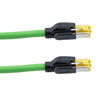 Picture of Profinet Type B/C Cat6a 4-Pair RJ45-RJ45 Cable SF/UTP Double Shielded 26AWG Stranded Drag Chain HighFlex Industrial Outdoor HFPUR Green 0.5M
