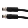 Picture of M12 4 Position IP67 S-Code AC Power Shielded Cable Assembly, 16AWG 630V 12A, Industrial Drag Chain HFPUR Jacket, Male to Male, Black, 5.0m