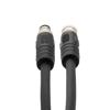 Picture of M12 4 Position IP67 S-Code AC Power Shielded Cable Assembly, 16AWG 630V 12A, Industrial Drag Chain HFPUR Jacket, Male to Female, Black, 5.0m