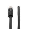 Picture of M12 4 Position IP67 T-Code DC Power Cable Assembly, 16AWG 63V 12A, Industrial Drag Chain PUR Jacket, Female to Open, Black, 1.0m