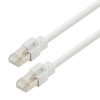 Picture of Category 6a 10gig Ethernet Antibacterial Antimicrobial Cable Assembly, RJ45 Male/Plug, 26AWG Stranded, S/FTP, CM LSZH Jacket, White, 1F