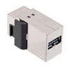Picture of USB 3.0 Keystone Style Coupler Adapter, In-Line Feed-thru, Stainless Steel Plated ABS, Shielded, A Female Jack to A Female Jack, Silver