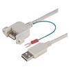 Picture of USB Type A Coupler, Female Bulkhead/Type A Male w/Ground Wire, 0.75M