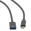 Picture of USB-C to USB-A 3.0 Adapter, 5Gbps, Type C Male to Type A Female, Aluminum Shell, Dongle Style, Black, 15cm