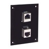 Picture of Universal Sub-Panel, 2 Category 5E Right Angle Shielded RJ45 Couplers