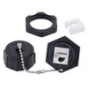 Picture of Cat 5e IP67 RJ45 to 110 Bulkhead Panel Mount Coupler, Shielded, Feed-Thru, PoE+ with Dust Cap