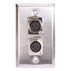 Picture of Stainless Steel Wall Plate, Two XLR Female Solder Style Connectors