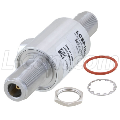 Type N F/F In/Out RF Surge Protector DC 2.4GHz DC Pass 40W IP67 18kA