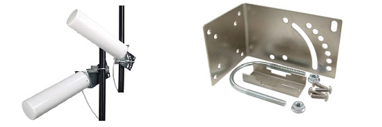 Yagi and patch antennas with tilt and swivel clamp mounting system